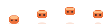 Four original bouncing-orb frames packed into a sprite sheet